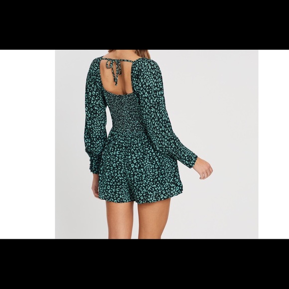 Charlie Holiday Feline Bodice Emerald Romper - Picture 2 of 8